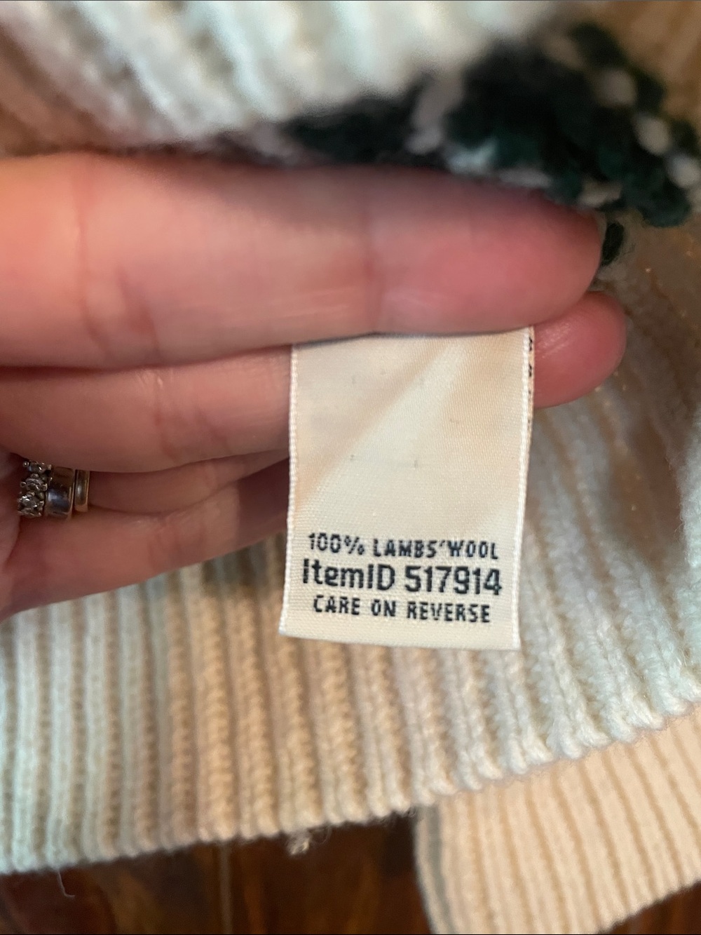 L.L. Bean Cream Crew Neck Sweater with Green Bean Boot and Brown Dog Motif - Picture 3 of 10